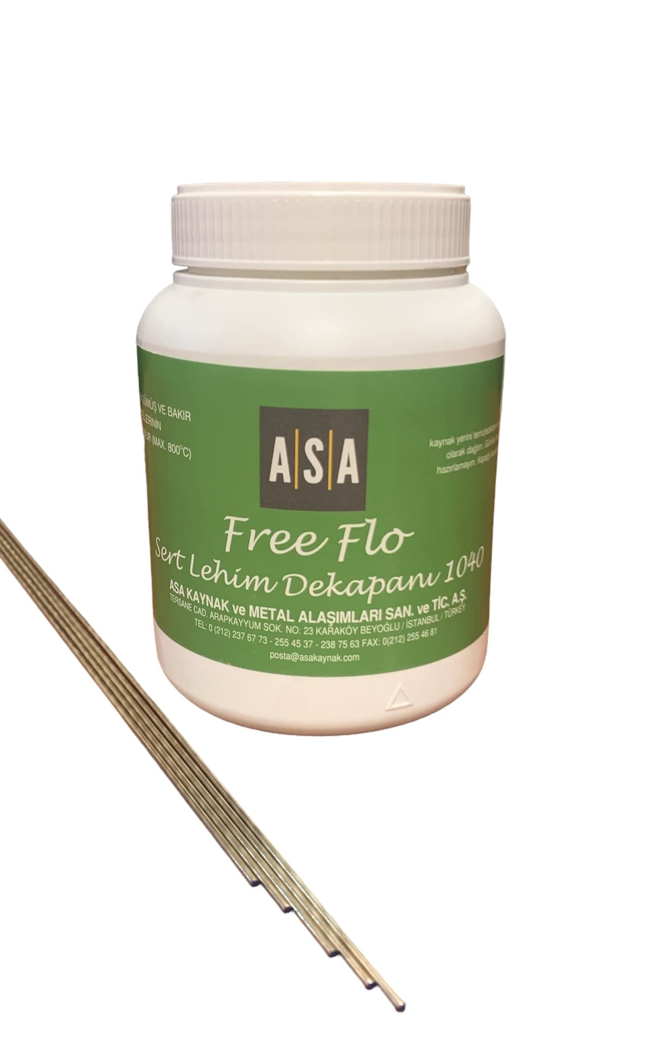 GÜMÜŞ KAYNAK DEKAPANI ASA FREE- FLO (500 GR) +GÜMÜŞ KAYNAK TELİ%10 2 MM (5 ADET)