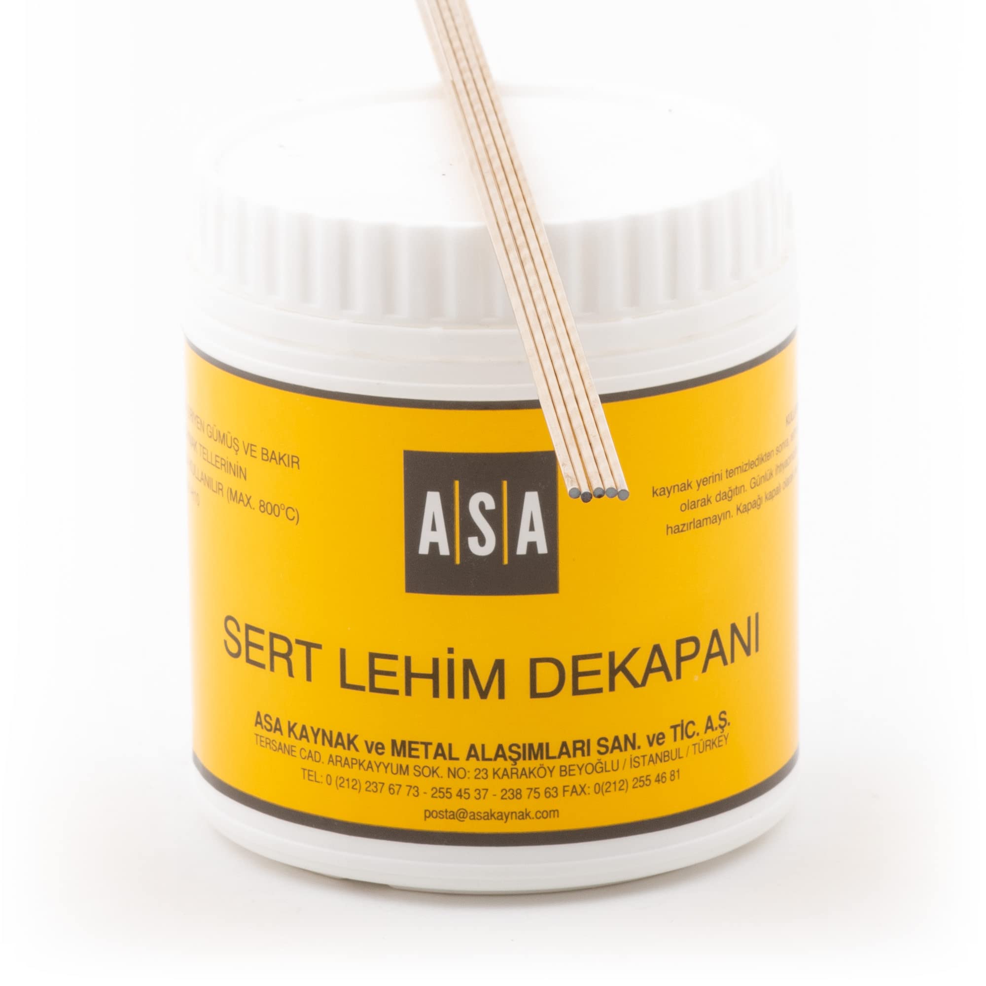GÜMÜŞ KAYNAK DEKAPANI ASA-FLO (500 GR) +GÜMÜŞ KAYNAK TELİ%10 2 MM (5 ADET)