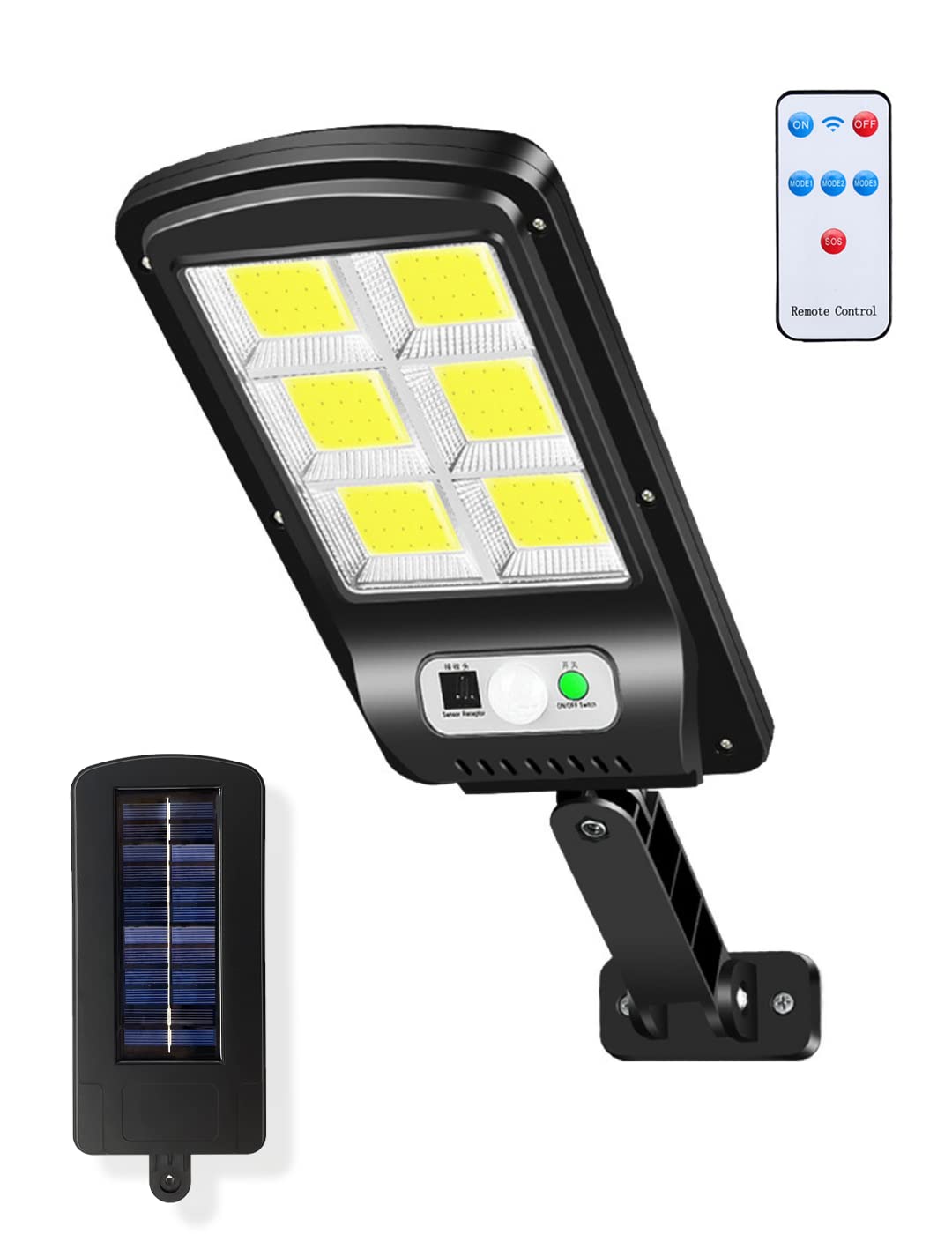 MAGIC SELECT Hareket Sensörlü Solar Sokak Lambası 120 LED. LED Dış Mekan Lambası, IP65 Bahçe, Teras, Giriş, Garaj için Suya Dayanıklı Güneş Işığı.