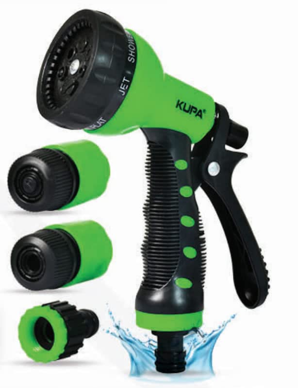 Kupa Otomatik 7 Fonksiyonlu Tabanca Seti 3 Bağlantı Adaptörlü Bahçe Sulama Seti 1/2"