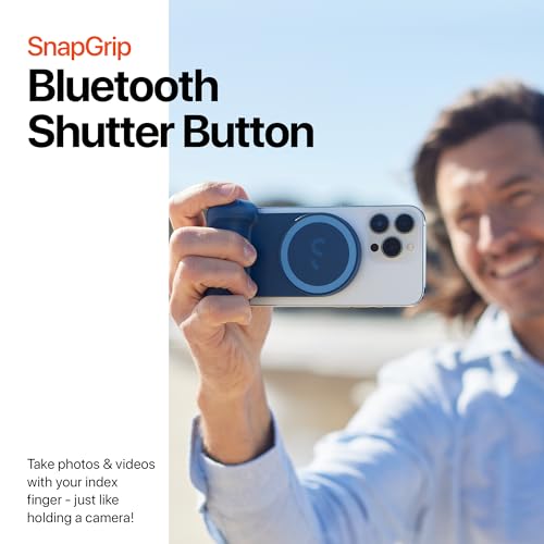 ShiftCam SnapGrip kablosuz deklanşör düğmeli mobil güç kolu - manyetik tutucu her telefona sabitlenir - Qi kablosuz şarjlı entegre Powerbank (siyah