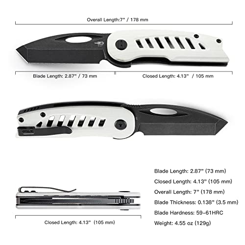 BESTECH EXPLORER BG37E Beyaz G10 Sap D2 Çelik Çakı