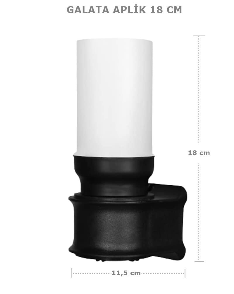 Zita Galata Serisi Duvar Apliği – Bahçe ve Yol Aydınlatma Lambası, Su Geçirmez IP54, E27 Duy, 220V, 18x11,5 cm, Kırılmaz Plastik, Ampul Hariç