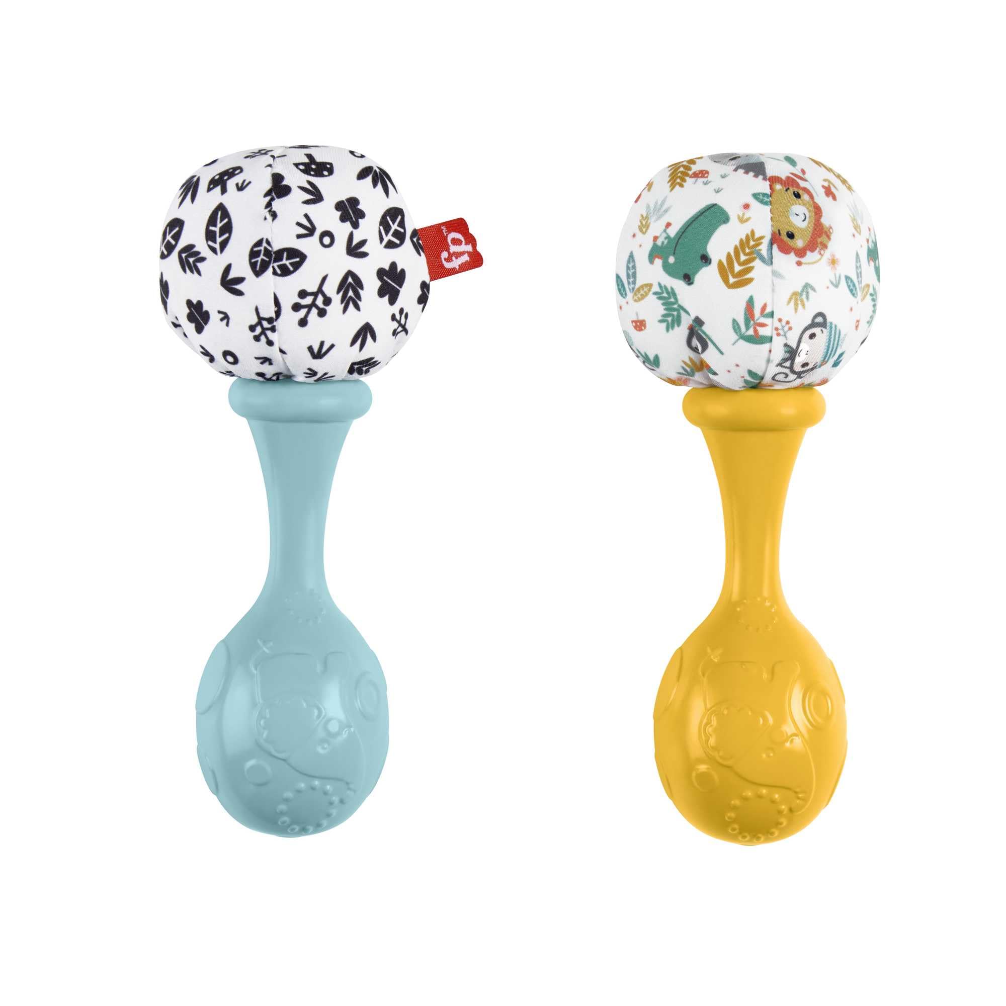 Fisher-Price Neşeli Marakas Fisher-Price Neşeli Marakas oyuncak, 3 ay ve üzeri bebekler için 2'li set, yüksek kontrastlı renkler HMF34