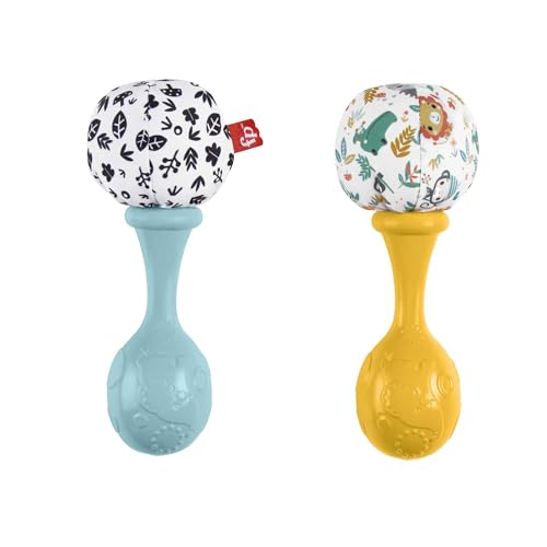 Fisher-Price Neşeli Marakas Fisher-Price Neşeli Marakas oyuncak, 3 ay ve üzeri bebekler için 2'li set, yüksek kontrastlı renkler HMF34