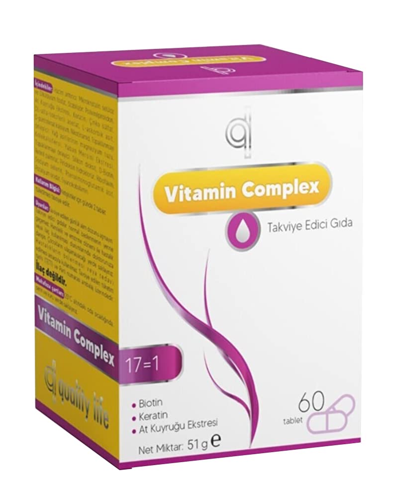 Quality Life QL Hair Vitamin Complex 60 Tablet Biotin Çinko Keratin Selenyum Folik Asit Saç Vitamini Saç Dökülmesi