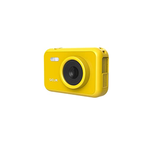 SJCAM FunCam Çocuklar için Fotoğraf Makinesi ve Kamera 1080p 12MP 2'' HD Ekran Çerçeveler ve Komik Filtreler Snake ve Tetris Oyunları Otomatik Kapanma Zamanlayıcı Hızlandırılmış Çekim Sarı