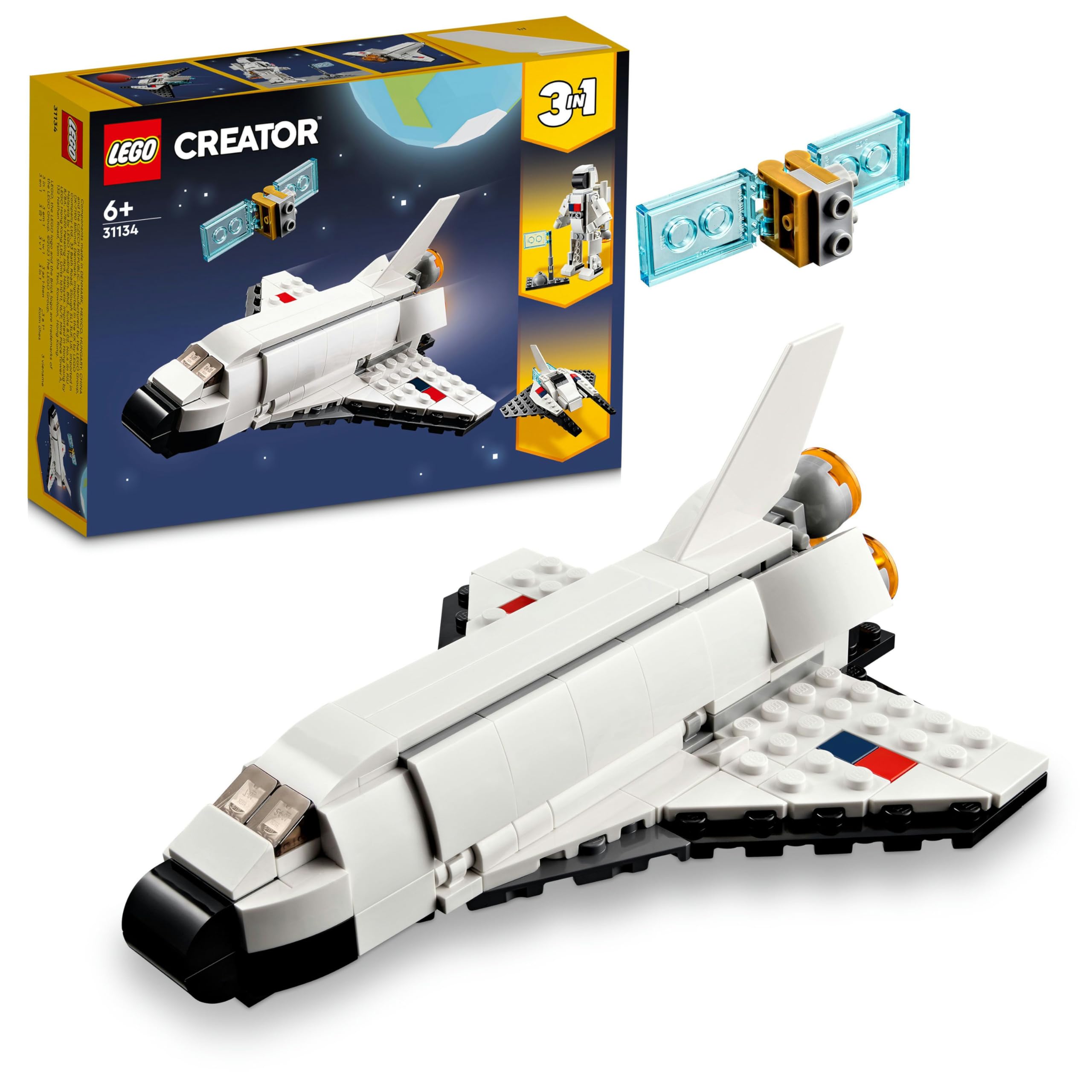 LEGO Creator Uzay Mekiği 31134-6 Yaş ve Üzeri Çocuklar İçin Astronot ve Uzay Gemisi Modelleri İçeren Yaratıcı Oyuncak Yapım Seti (144 Parça)