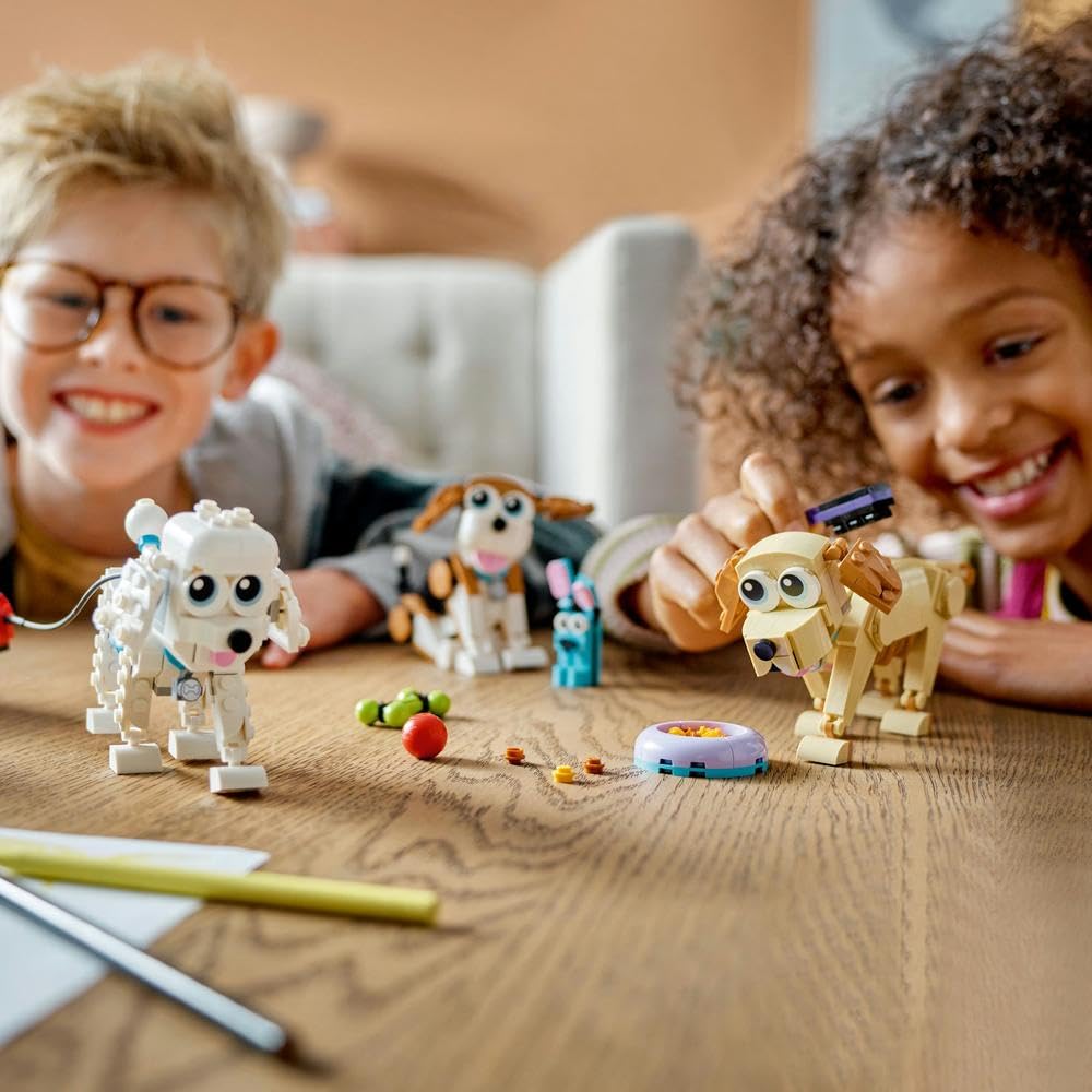 LEGO Creator Sevimli Köpekler 31137-7 Yaş ve Üzeri Çocuklar İçin Beagle, Poodle ve Labrador Modelleri İçeren Yaratıcı Oyuncak Yapım Seti (475 Parça)