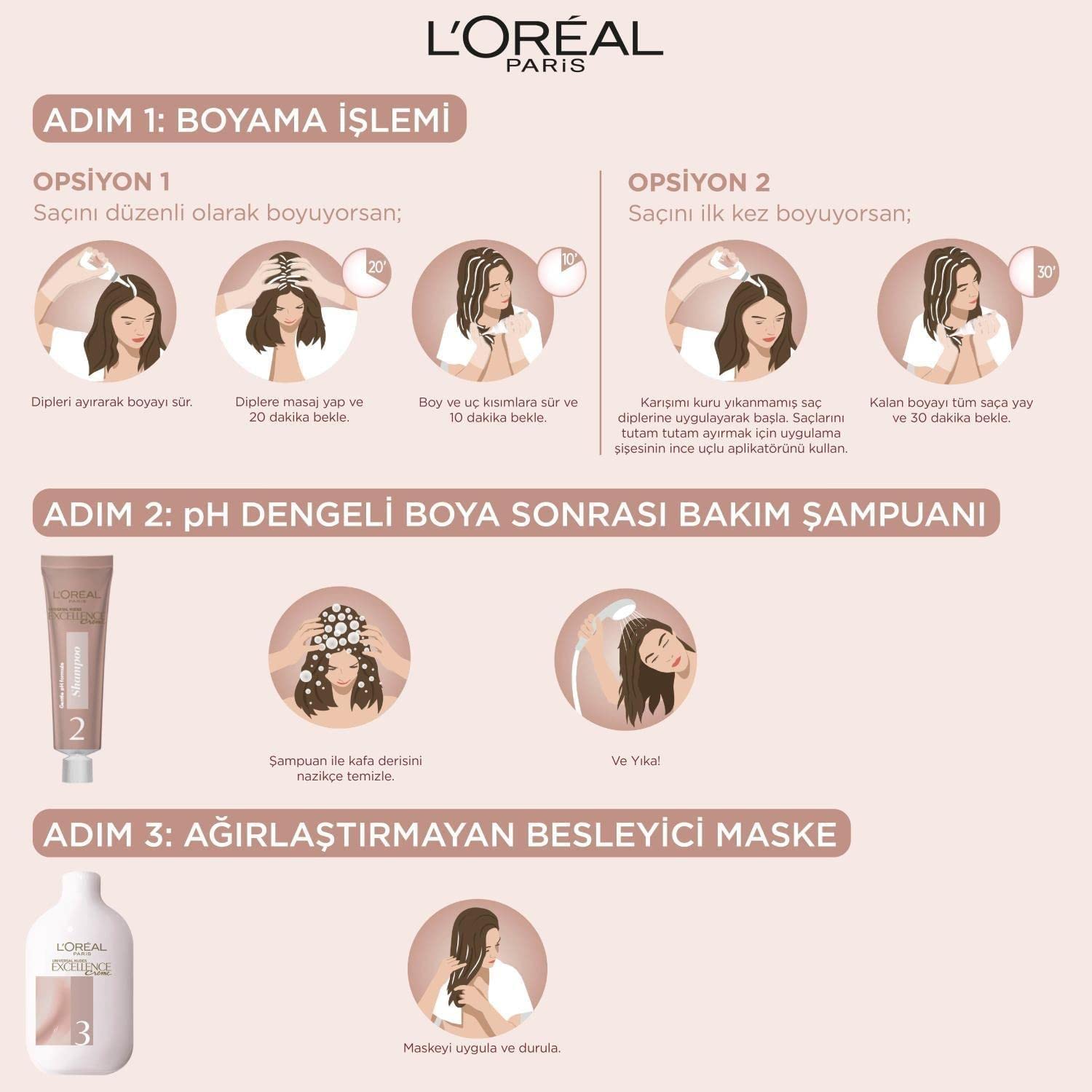 L'Oreal Paris Excellence Creme Nude Renkler Saç Boyası - 6U Nude Koyu Kumral