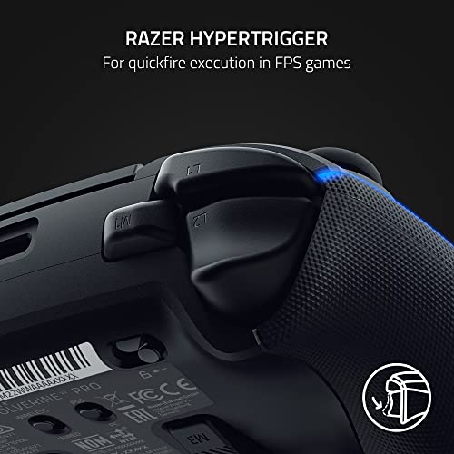 Razer Wolverine V2 Pro - PS5 ve PC için Kablosuz Pro Oyun Denetleyicisi (HyperSpeed Kablosuz, Mecha-Dokunsal Eylem Düğmeleri, 8 Yönlü Mikro Anahtar Kontrol Pedi, HyperTrigger) Siyah