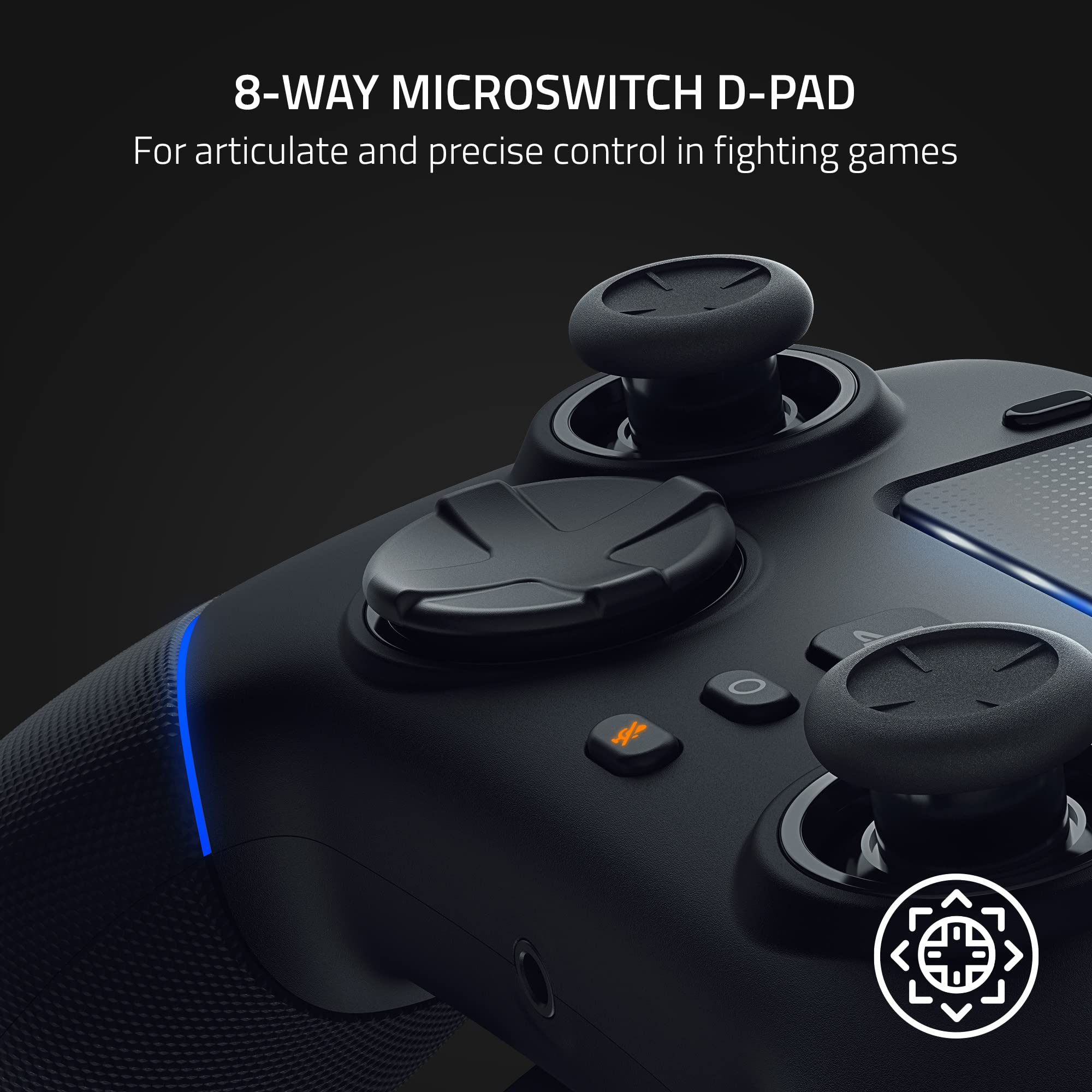 Razer Wolverine V2 Pro - PS5 ve PC için Kablosuz Pro Oyun Denetleyicisi (HyperSpeed Kablosuz, Mecha-Dokunsal Eylem Düğmeleri, 8 Yönlü Mikro Anahtar Kontrol Pedi, HyperTrigger) Siyah
