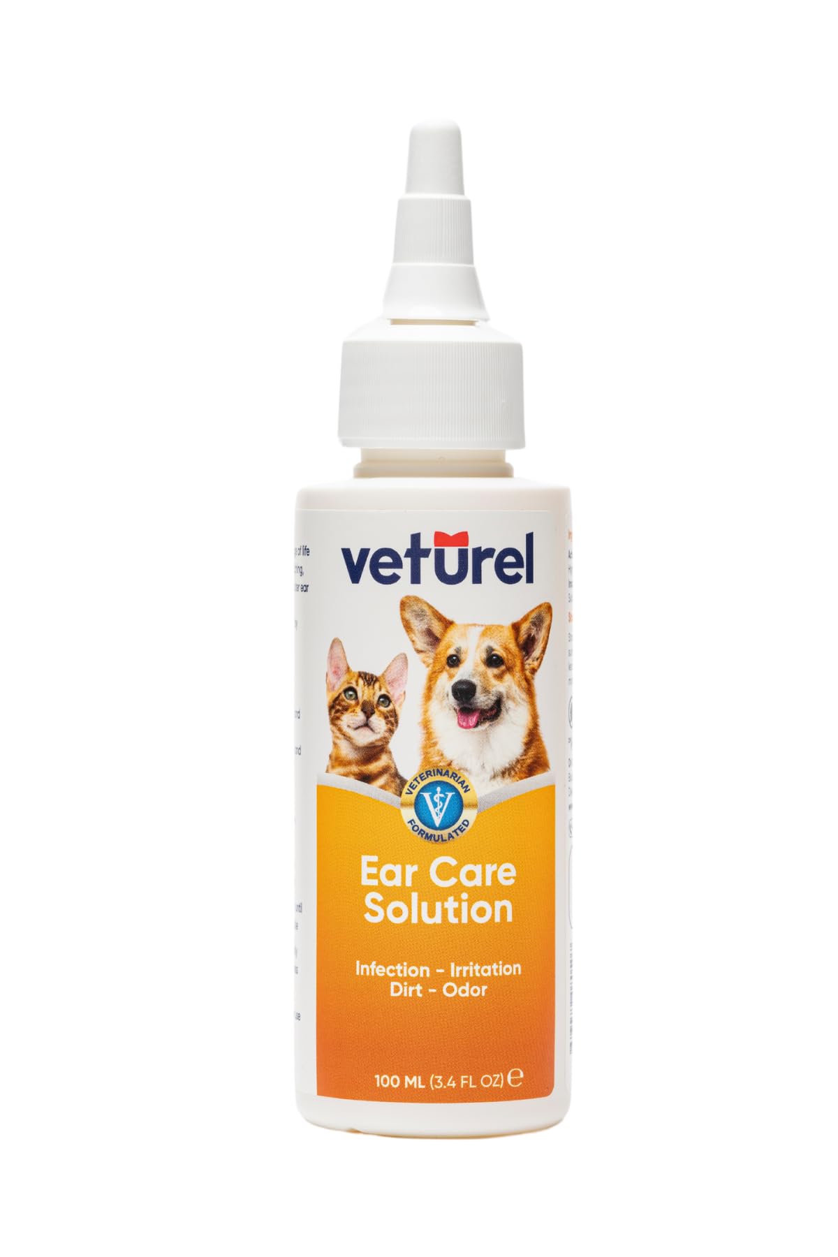 Veturel Kedi Kulak Temizleme Solüsyonu Kir Enfeksiyon Kaşıntı Köpek Kulak Uyuzu Koku Önleyici Bakım 100ml