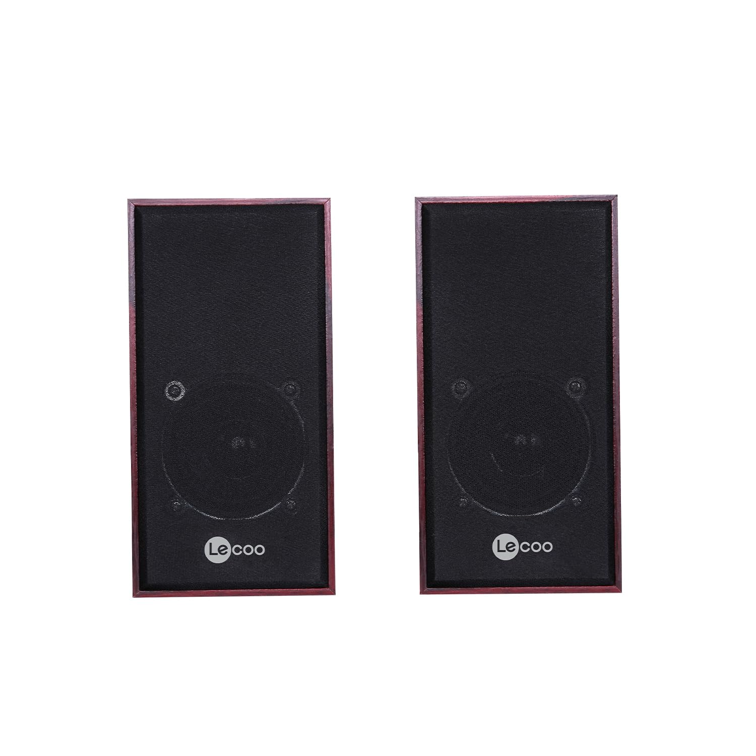 Lecoo DS105 Kablolu 1+1 USB + 3.5mm Jack Girişli 5W Gelişmiş Net Ses Teknolojisi ve Tak Çalıştır Kolay Kurulum Stereo Surround Ses Soundbar 634g Kompakt Masaüstü Kırmızı Ahşap Hoparlör