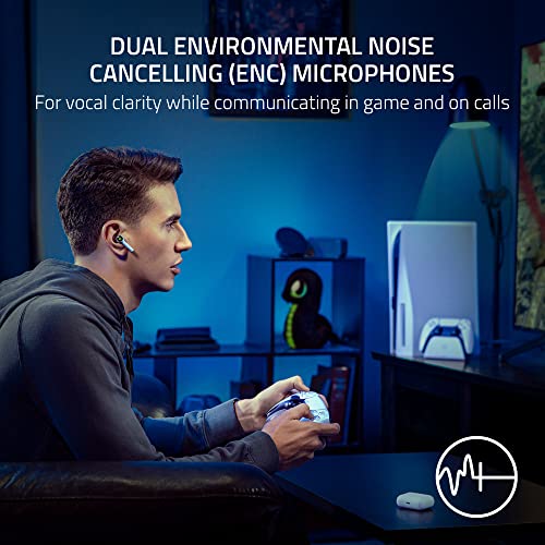 Razer Hammerhead HyperSpeed - Playstation için Kablosuz Çoklu Platform Oyun Kulaklığı (HyperSpeed Kablosuz, Aktif Gürültü Önleme, Bluetooth 5.2, 30 Saate Kadar Pil Ömrü) Beyaz