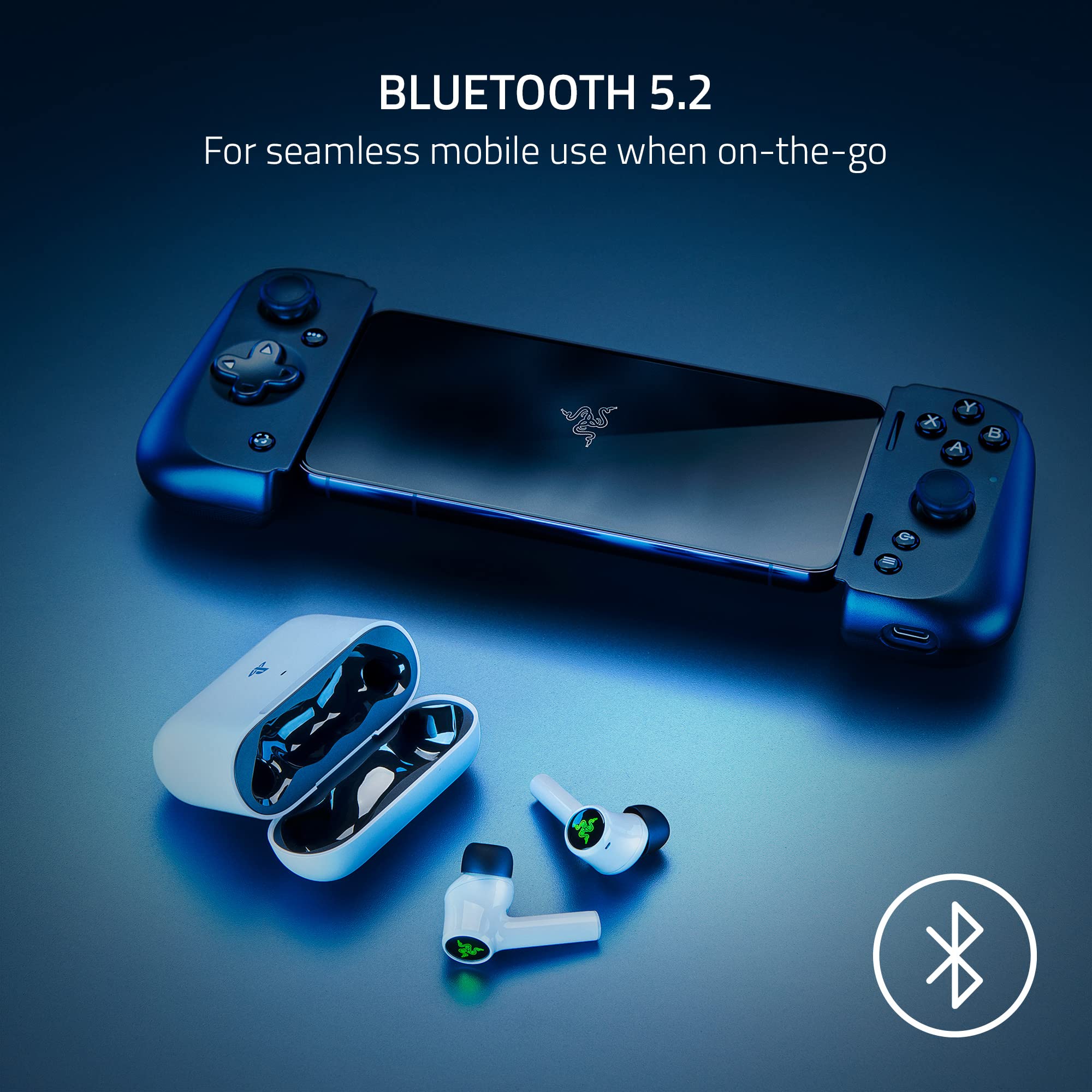 Razer Hammerhead HyperSpeed - Playstation için Kablosuz Çoklu Platform Oyun Kulaklığı (HyperSpeed Kablosuz, Aktif Gürültü Önleme, Bluetooth 5.2, 30 Saate Kadar Pil Ömrü) Beyaz