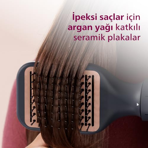 Philips 5’i 1 Arada Saç Şekillendirme ve Kurutma Seti, Argan Yağı Seramik Kaplama, İyonik Bakım, 5 Aparatlı Air Styler, Eşit Isı Dağıtımı, 3 Isı ve Hız Ayarı, Soğuk Hava Fonksiyonu, BHA530/00