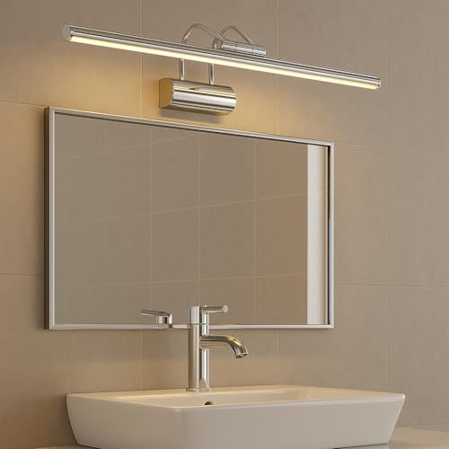SekaTech Krom Kasa LED Flüt Aplik | 6W | 3200K Gün Işığı | 35cm | Duvar Tipi Ayna/Tablo/Resim/Banyo Üstü Dekoratif Işık | IP20 İç Mekan Kullanım