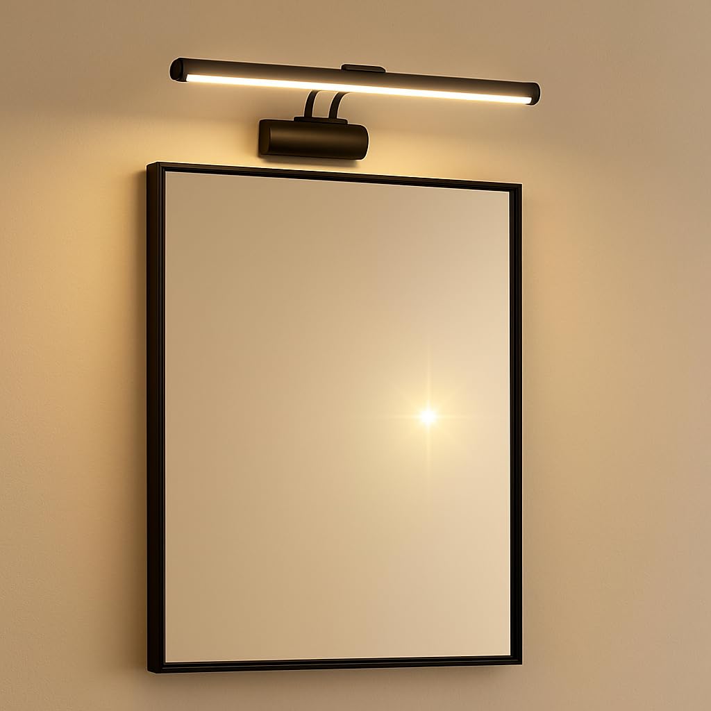 SekaTech Siyah Kasa LED Flüt Resim Aplik | 6W | 3200K Gün Işığı | 35cm | Duvar Tipi Ayna/Tablo Üstü Dekoratif Işık | IP20 İç Mekan Kullanım
