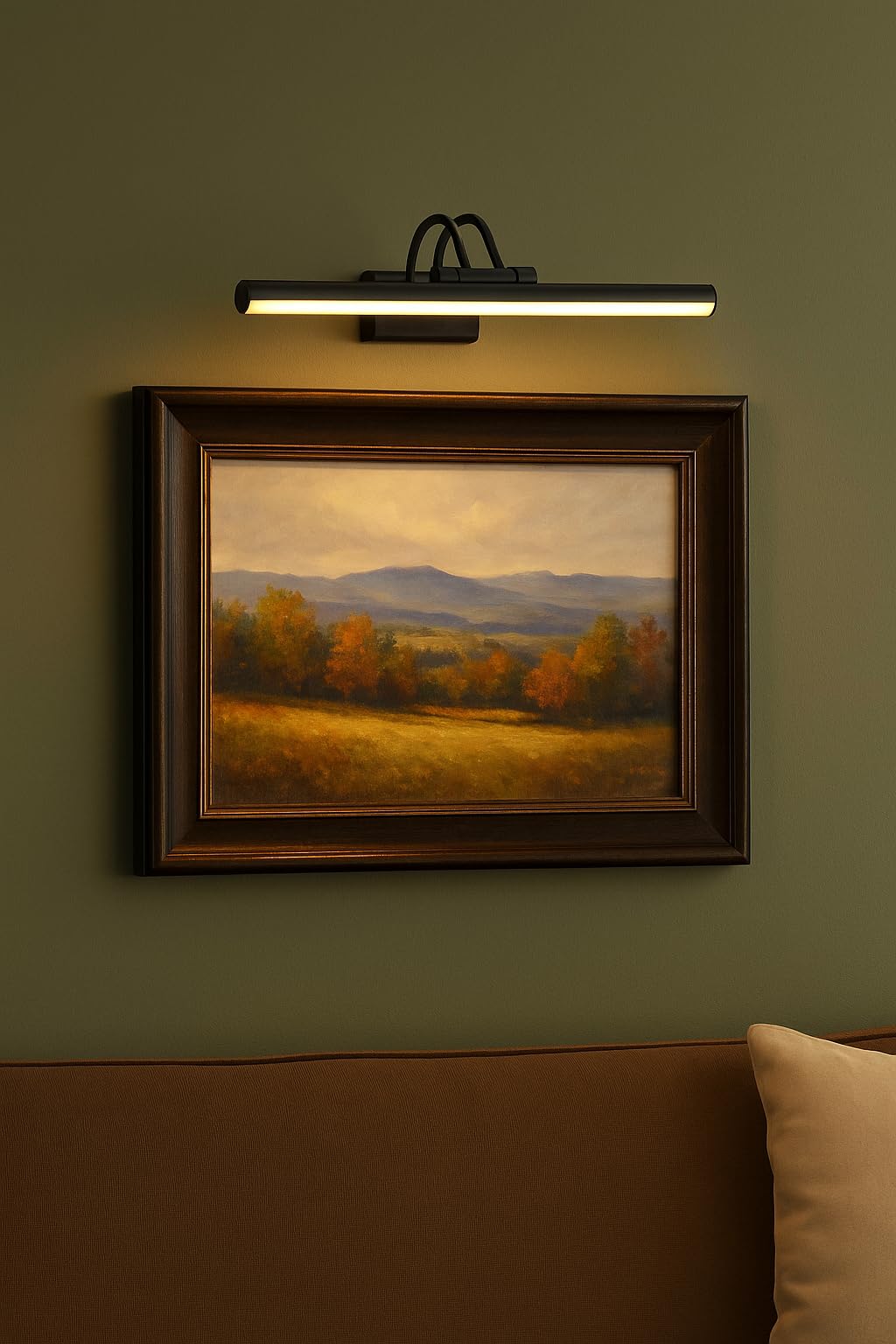 SekaTech Siyah Kasa LED Flüt Resim Aplik | 6W | 3200K Gün Işığı | 35cm | Duvar Tipi Ayna/Tablo Üstü Dekoratif Işık | IP20 İç Mekan Kullanım