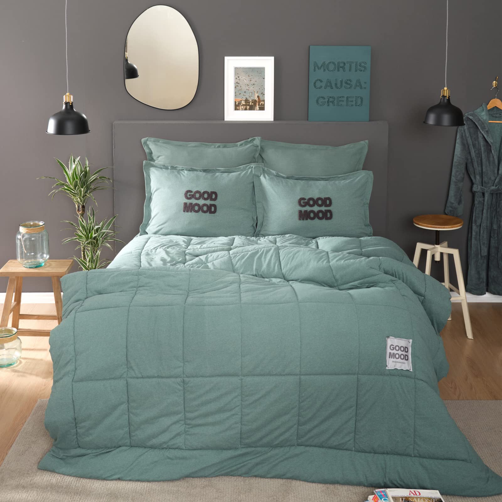 Karaca Home Motto Petrol Tek Kişilik Cotton Comfort