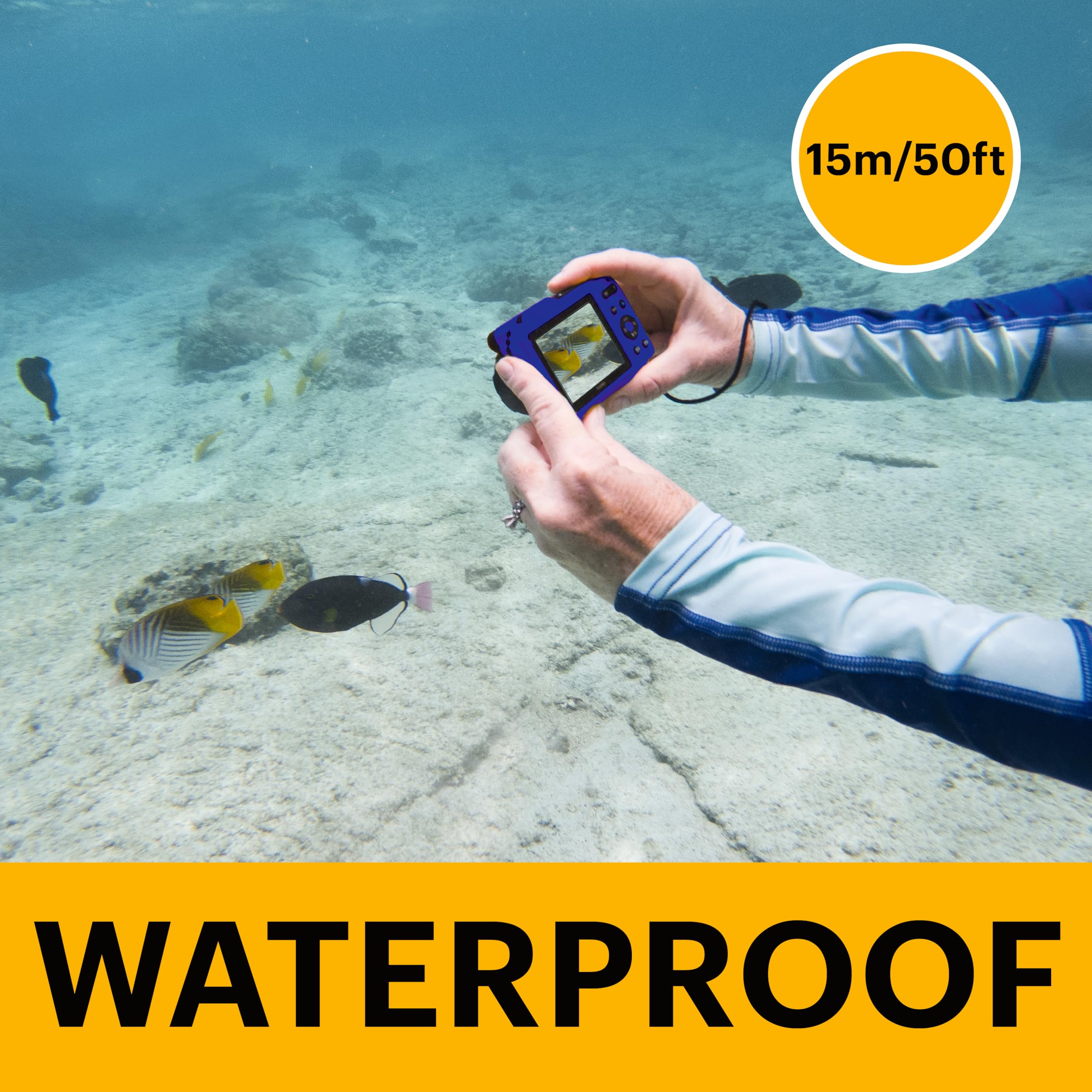KODAK PIXPRO WPZ2 15M Su Geçirmez Fotoğraf Makinesi - 16MP, 4x Optik Zoom, 1080P Full HD Video (Mavi)