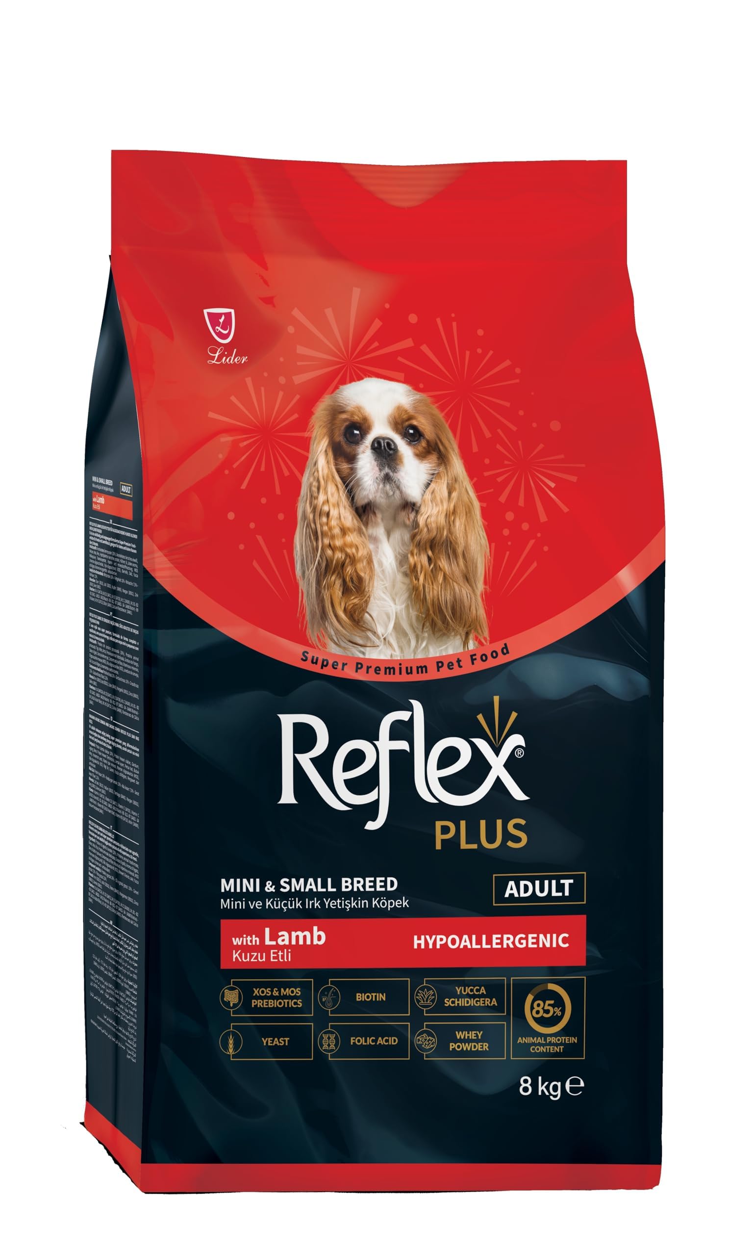 Reflex Plus Kuzu Etli ve Pririnçli Yetişkin Küçük Irk Köpek Maması - 8 KG
