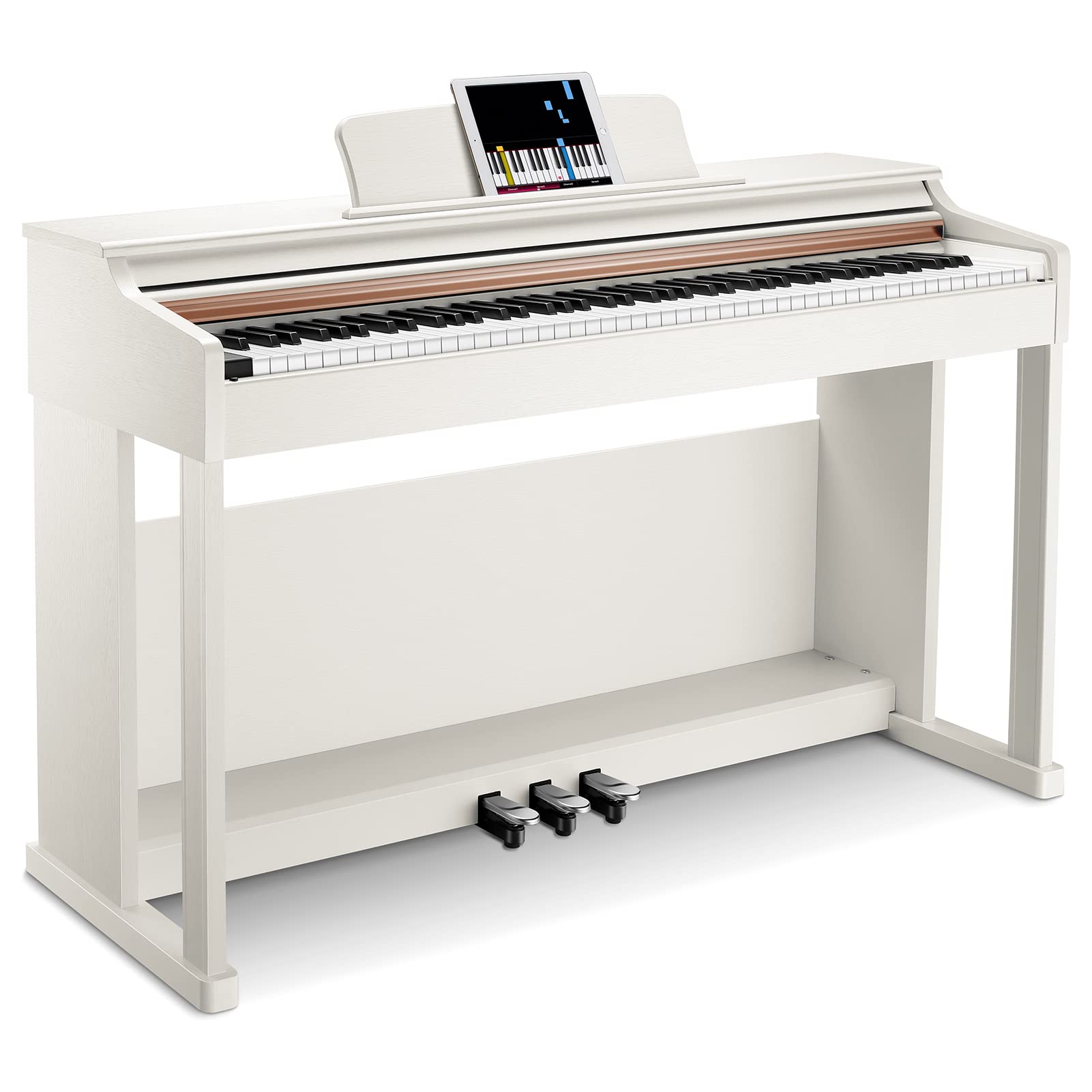 Donner Digial Piano 88 Tuş Ağırlıklı DDP-100 88 Tuş Ağırlıklı Aksiyon Dijital Piyano, Başlangıç Klavyesi Piyano Paketi, Mobilya Standlı, Güç Adaptörü, Beyaz