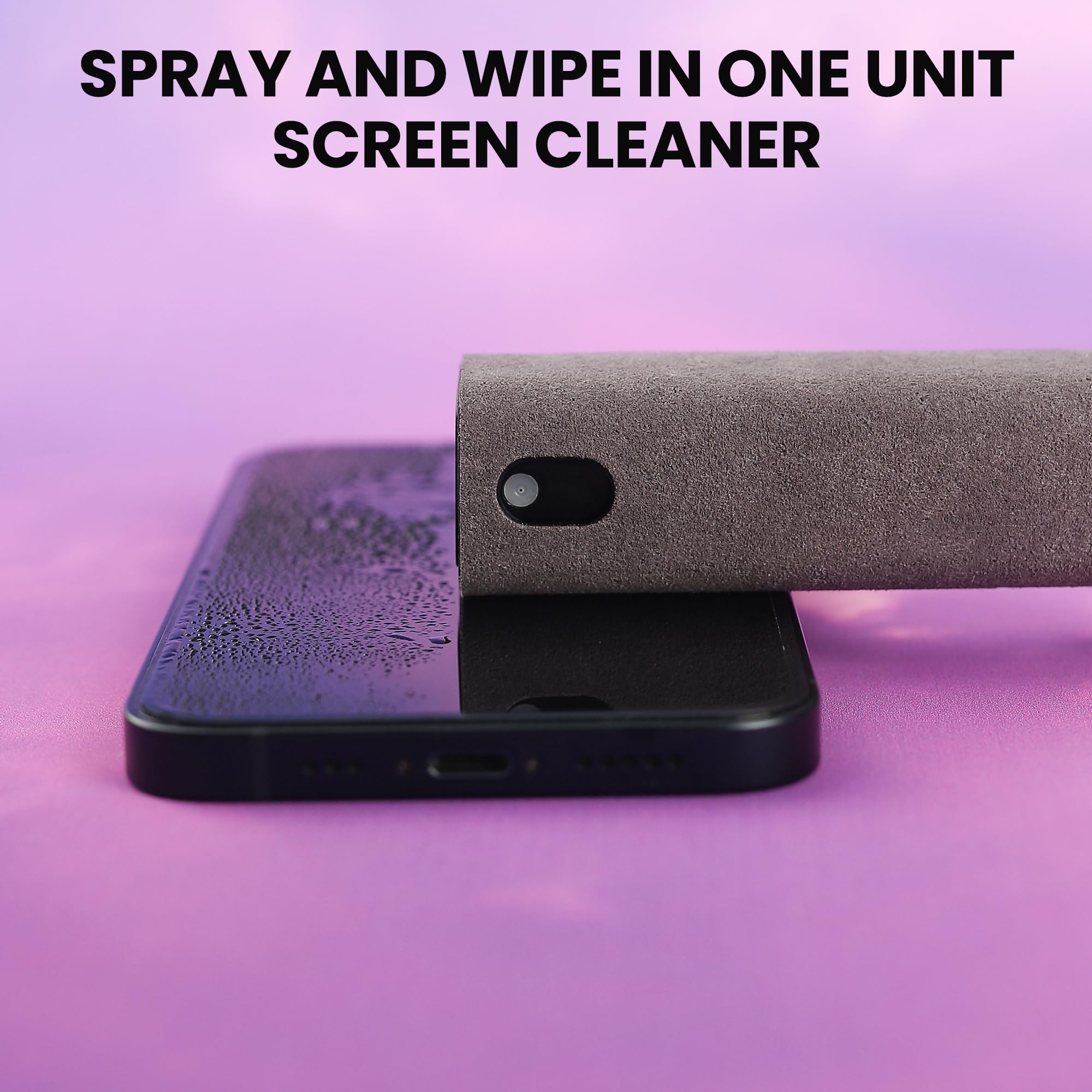 ZERNBER Dokunmatik Ekran Temizleyici, Araba, Tablet ve Telefon Ekran Temizleyici, İkisi Bir Arada Sprey ve Mikrofiber Kumaş, Kadınlar için Araba Aksesuarları Mükemmel Hediyeler (Gri)