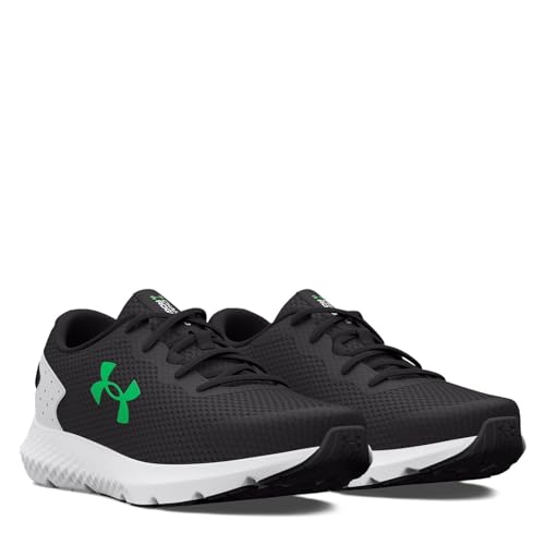 Under Armour UA Charged Rogue 3 Erkek Spor Ayakkabı, Jet Gray/Halo Gray/Green Screen, 44.5 EU