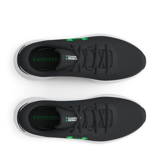 Under Armour UA Charged Rogue 3 Erkek Spor Ayakkabı, Jet Gray/Halo Gray/Green Screen, 44.5 EU