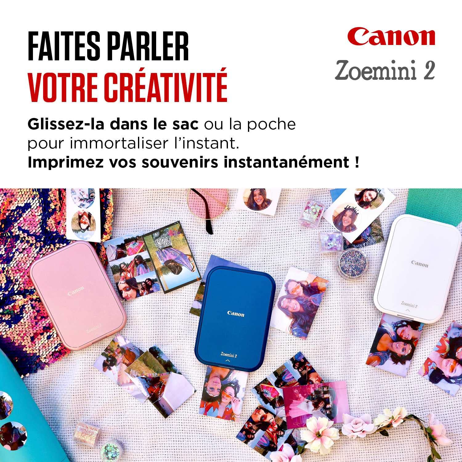 Canon Zoemini 2: Büyük anlar, mini baskılar – kompakt, kablosuz fotoğraf yazıcısı – akıllı telefondan anında baskı – Bluetooth 5.0 & C tipi hızlı şarj – seyahat için ideal (pembe altın)