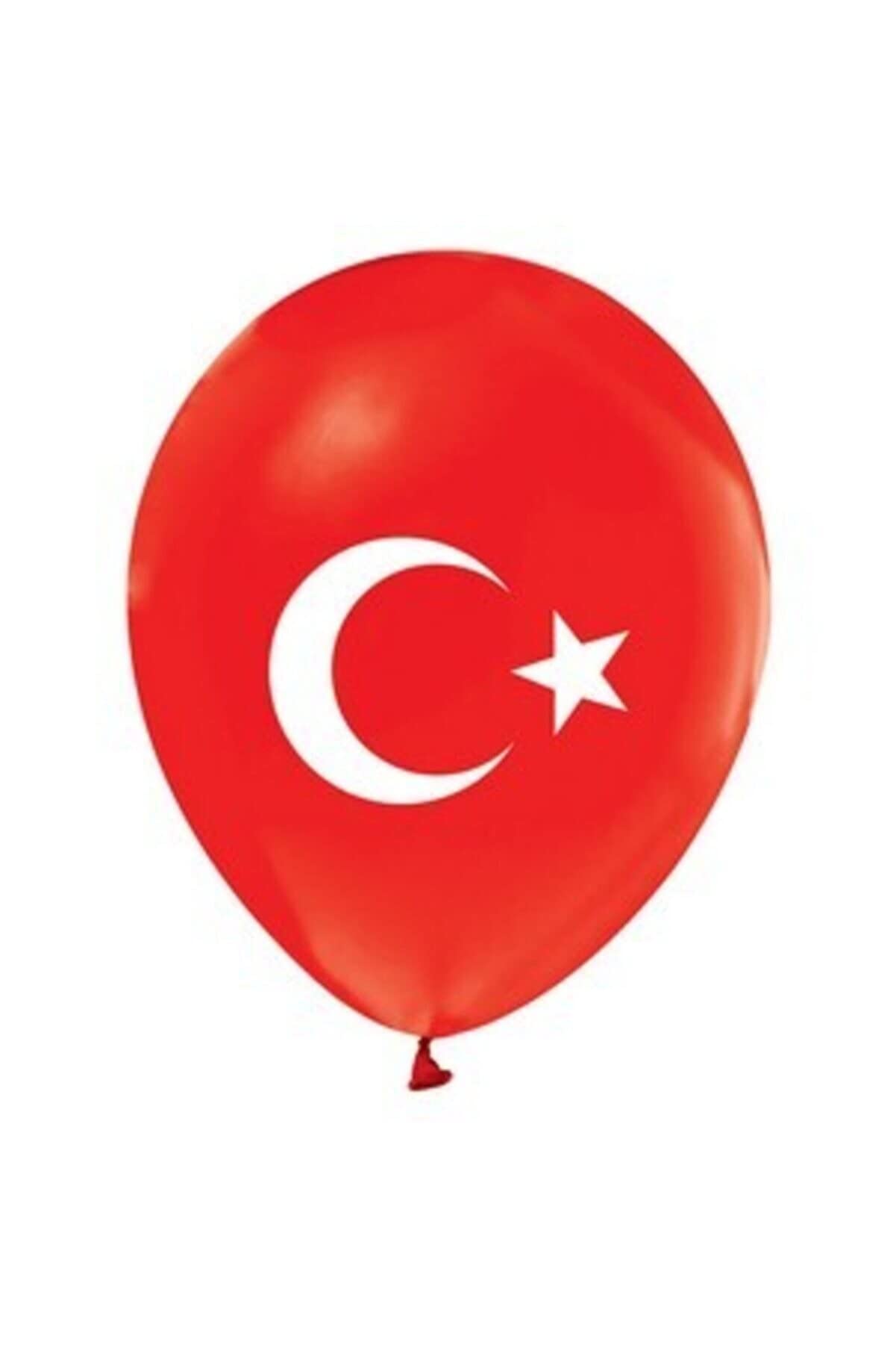 Ay Yıldız Türk Bayraklı Balon 10 Adet