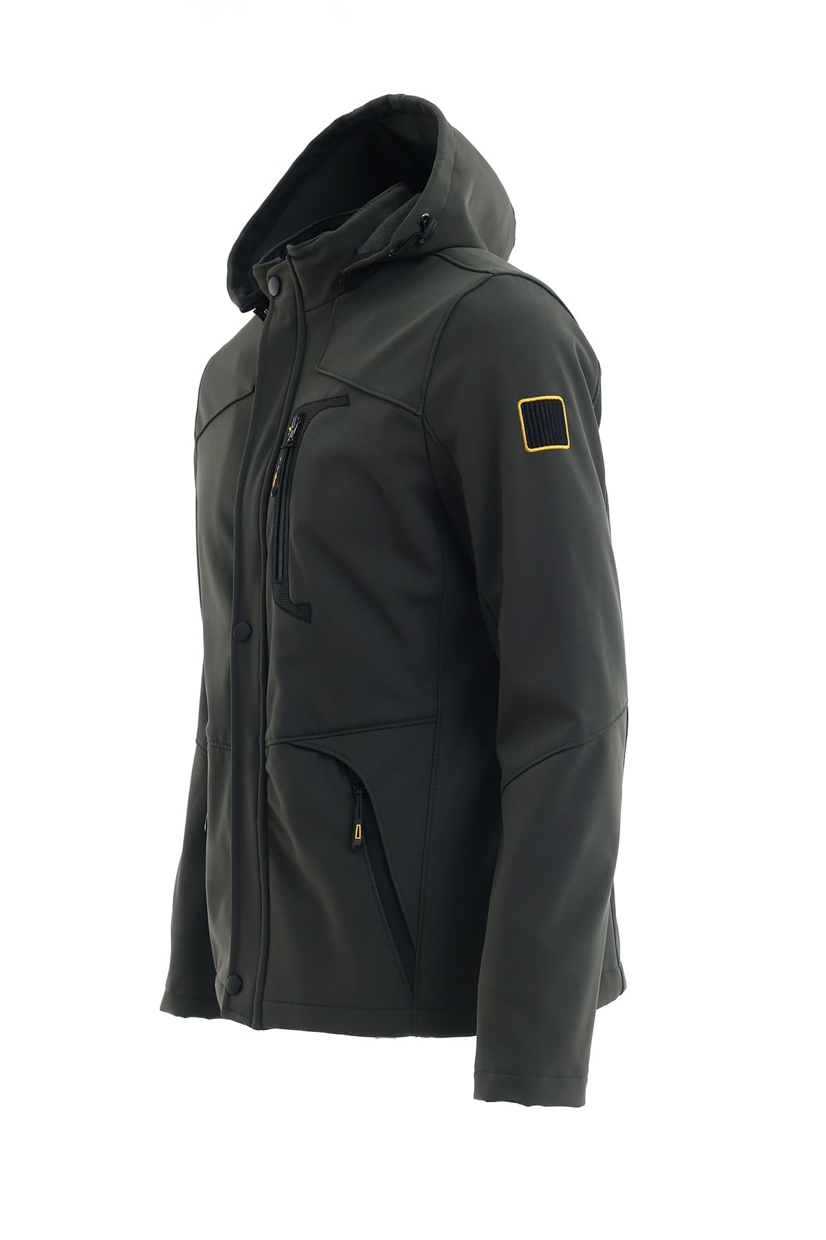 MeroLife Mero Life Erkek Haki Kapüşonlu Outdoor Su Ve Rüzgar Geçirmez Softshell Spor Mont XL Mero-452NM