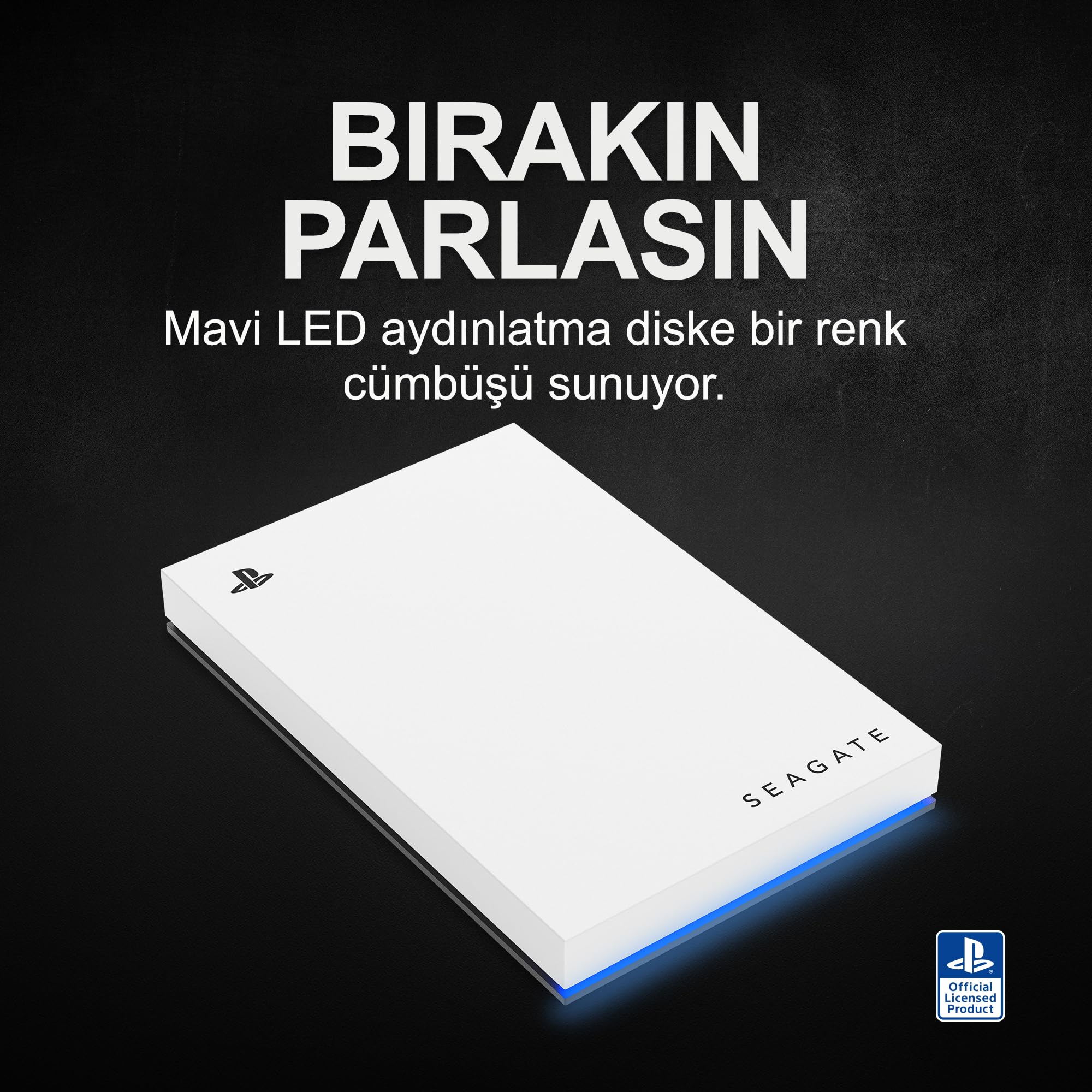 Seagate Game Drive PS4/PS5, 5 TB, Harici SSD - USB 3.0, Resmi Lisanslı, Mavi LED (STLV5000200)