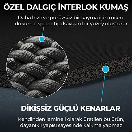 WONKEY OFFICE - Orta Boy Mouse Pad – Kaymaz Tabanlı Pürüzsüz Kumaş Yüzeyli Bilgisayar Mouse Altlığı, Ofis için Ergonomik Mouse Pad, Laptop ve PC Uyumlu (Orta Boy 27x23 cm)