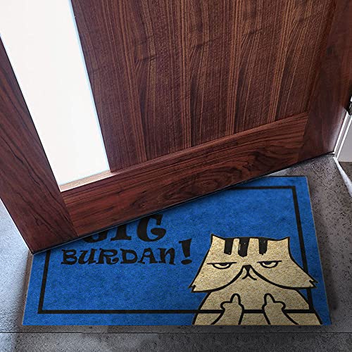 Monnhein Tasarımlı Dekoratif Kapı önü Paspas, Dış Mekan/Ev İçi/Banyo/Mutfak/Yatak Odası/Giriş Paspasları (Git Buradan Mavi, 45X70)