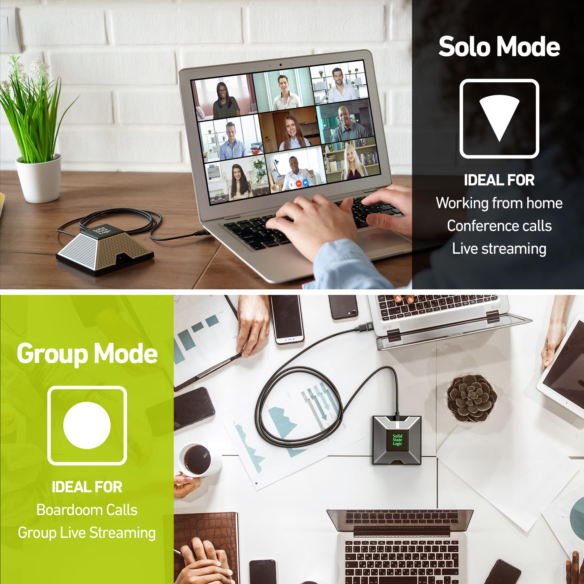 Solid State Logic SSL () Connex by taşınabilir USB mikrofon, konferanslar, içerik oluşturma, canlı yayın, PC/Mac müzik kaydı, dört kondansatörlü mikrofon dizisi ve 4 kullanıcı modu