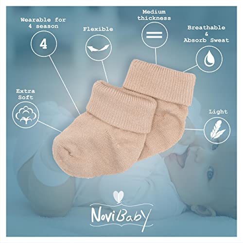 Novibaby 5'li Bambu Yenidoğan Bebek Çorap (Winter Boy, 0-6 Ay)