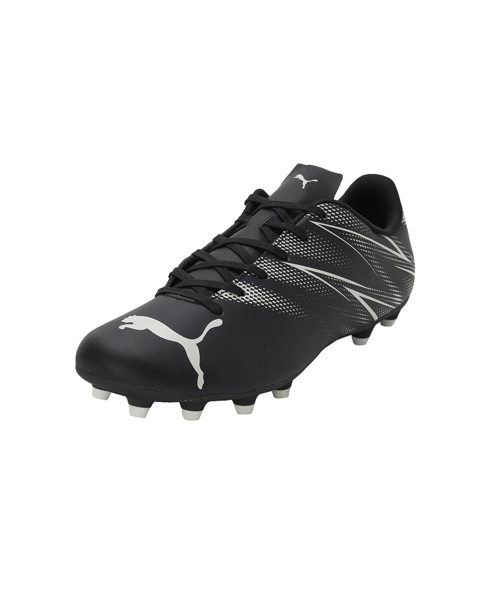 PUMA Erkek Attacanto Fg/Ag futbol ayakkabısı, Puma Siyah Gümüş Sis, 45 EU