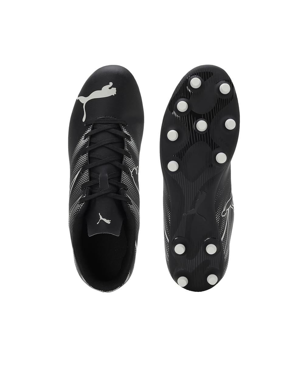 PUMA Erkek Attacanto Fg/Ag futbol ayakkabısı, Puma Siyah Gümüş Sis, 45 EU