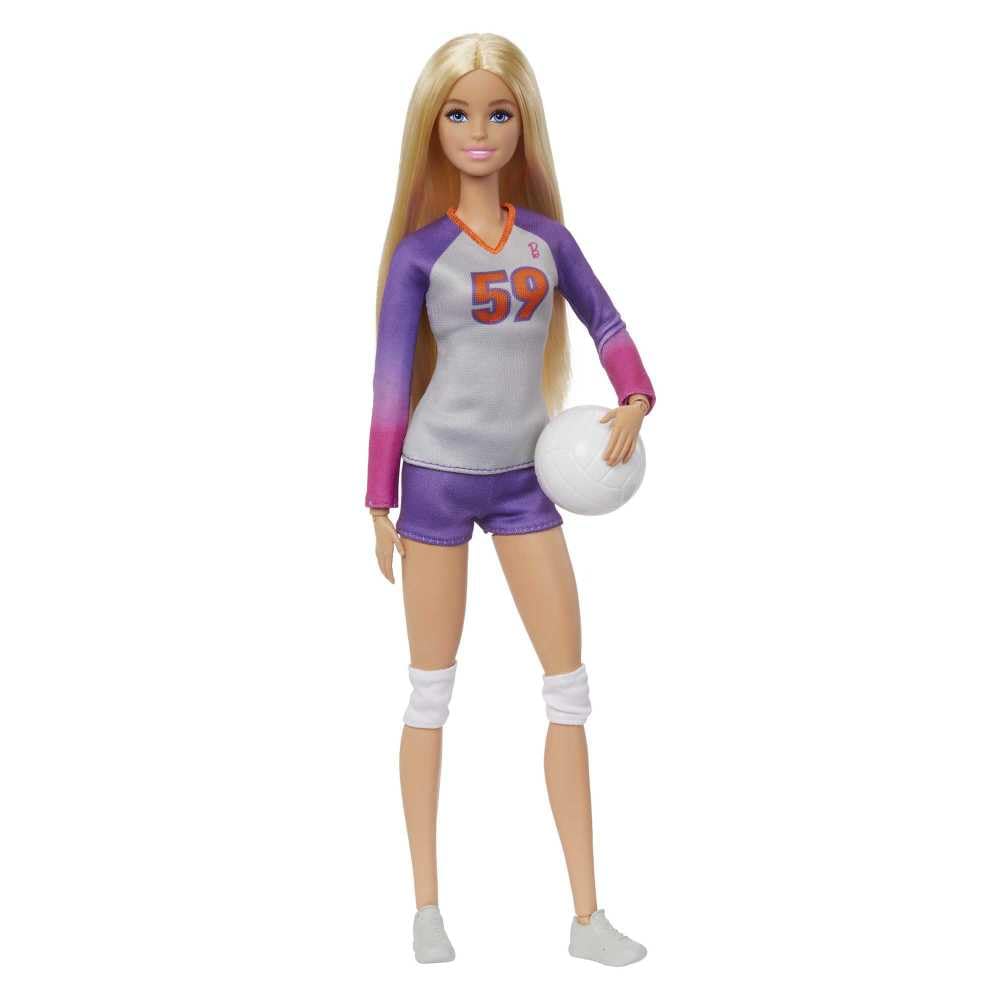 Barbie Sporcu Bebekler, üniforması ve topuyla Barbie Voleybolcu Bebek ile aksesuarları, HKT72
