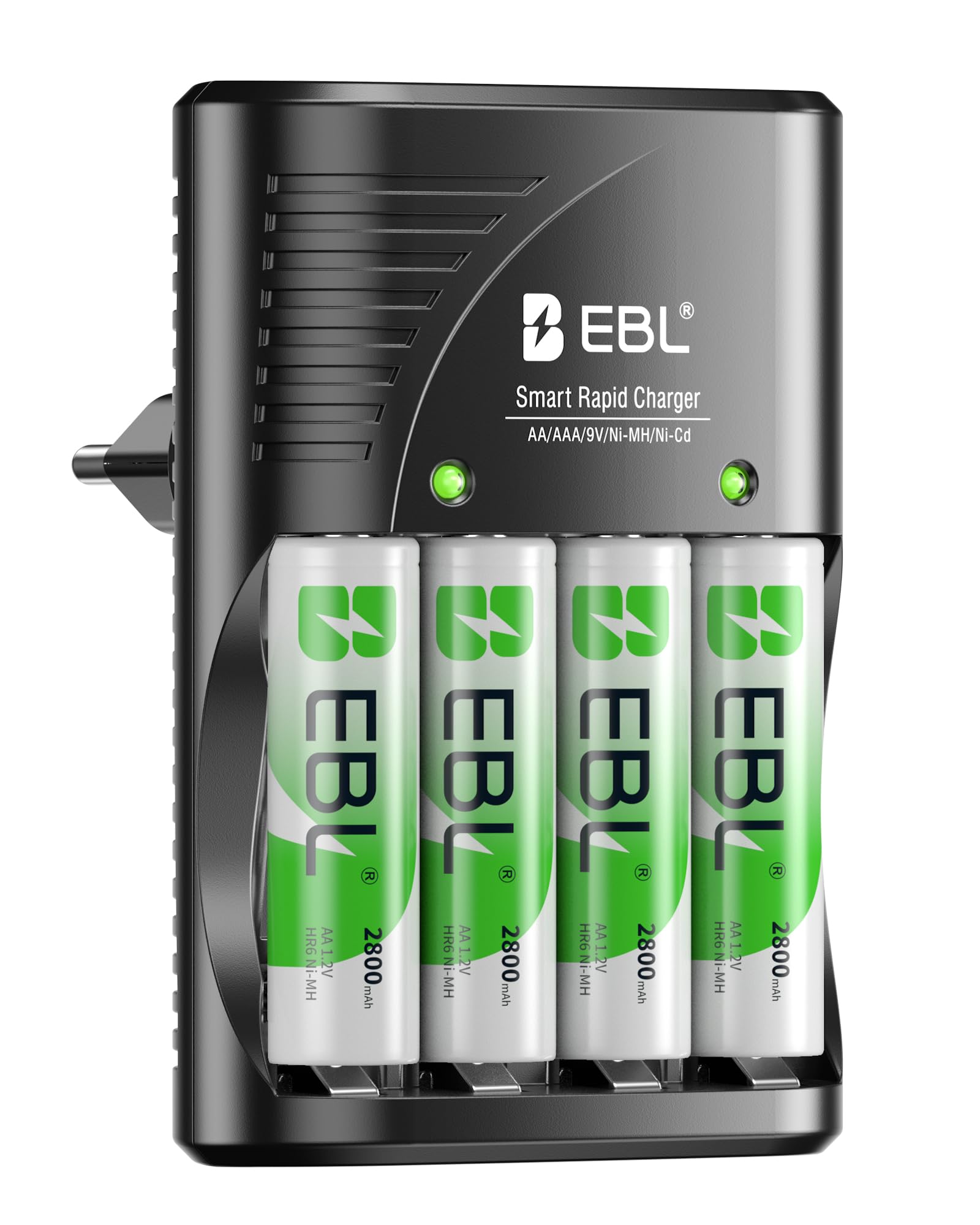 EBL 4 ADET AA 1.2V NIMH Şarj Edilebilir Piller, AA/AAA/9V NiMH Ni-CD Piller için Evrensel Şarj Cihazı