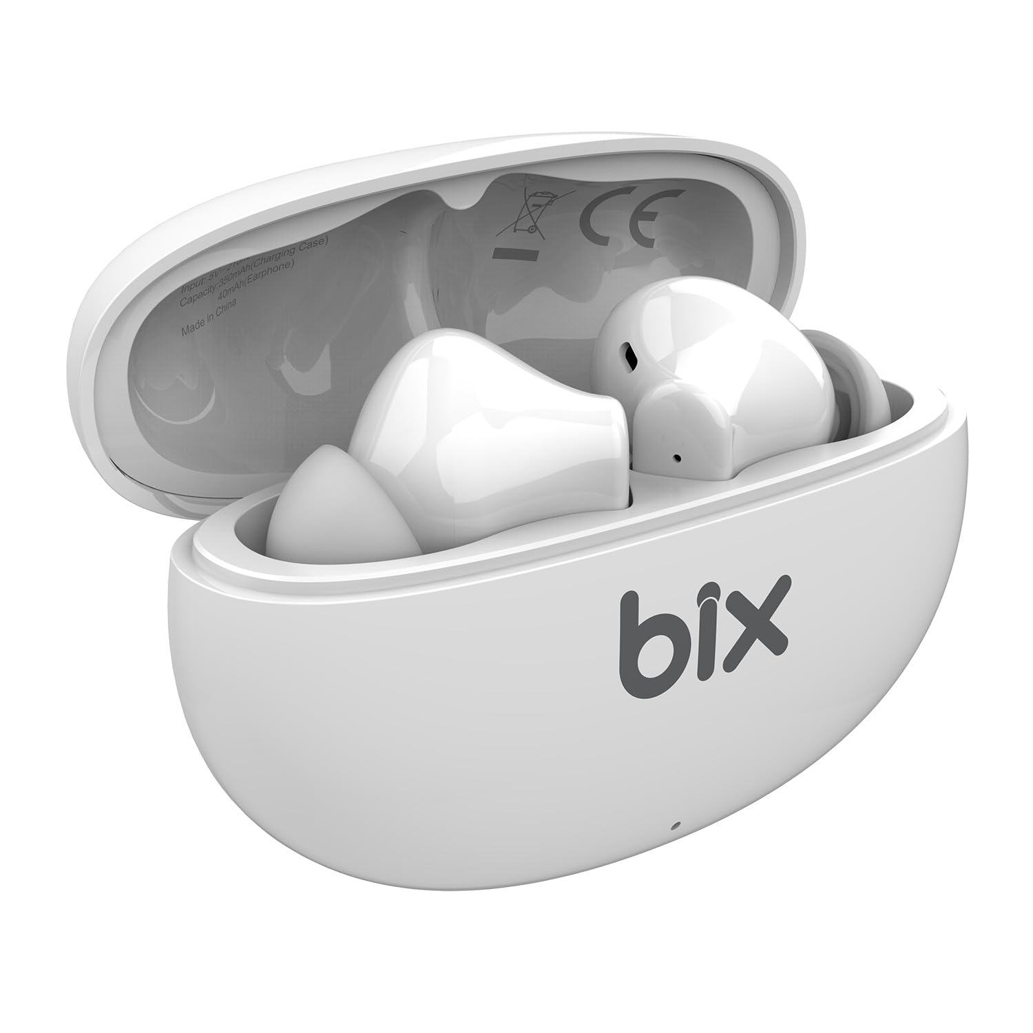 Bix TW1 Soundcraft ANC & ENC Aktif Gürültü Önleyici, Şeffaf Mod, Bluetooth 5.2 Suya Dayanıklı IPX4, iOS Android için Kulak içi TWS Kulaklık Beyaz