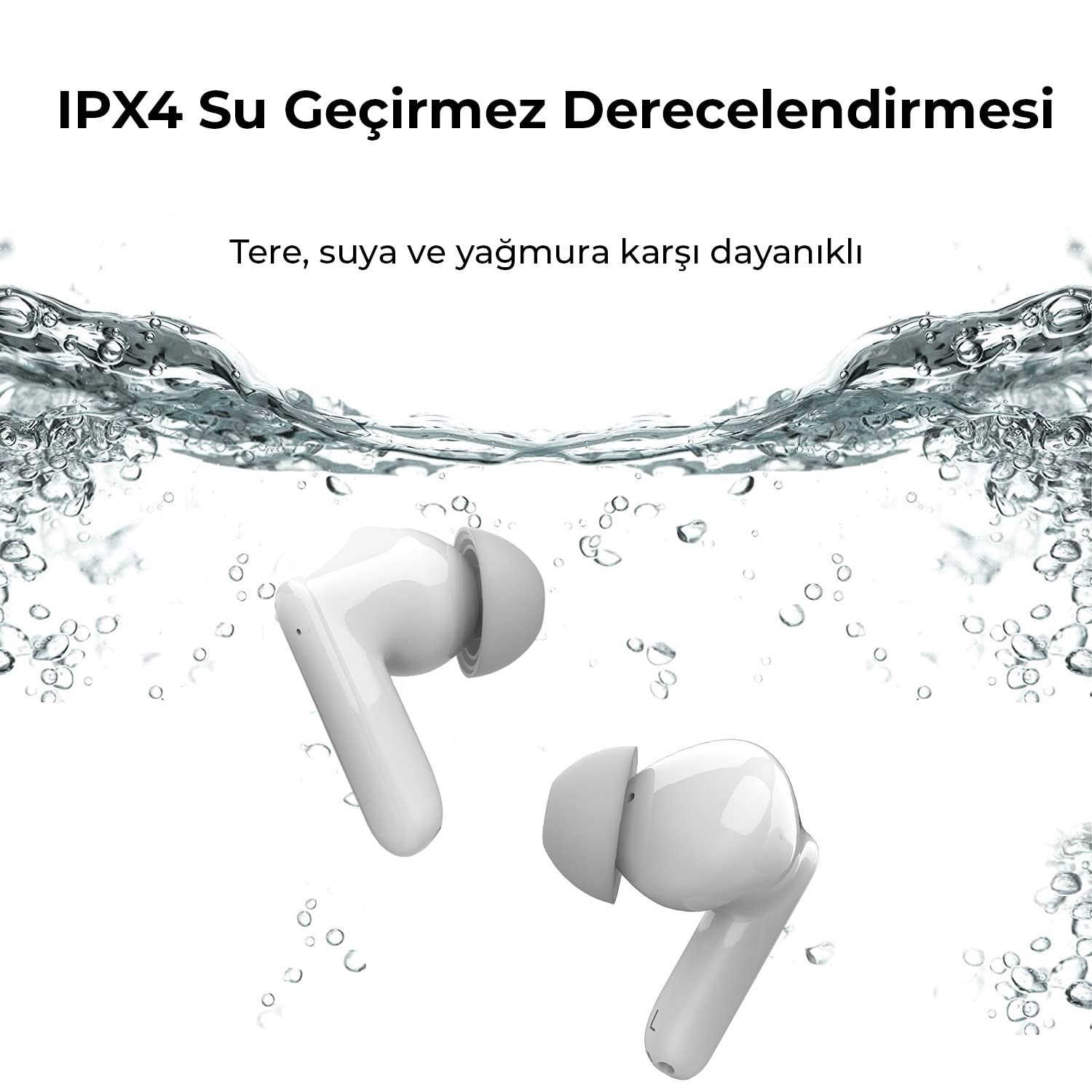 Bix TW1 Soundcraft ANC & ENC Aktif Gürültü Önleyici, Şeffaf Mod, Bluetooth 5.2 Suya Dayanıklı IPX4, iOS Android için Kulak içi TWS Kulaklık Beyaz