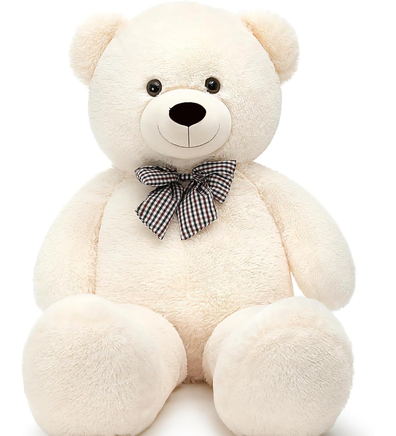 Peluş Ayı 120 cm Papyonlu Sevimli Ayı - Sevgiliye En Özel Hediye Beyaz