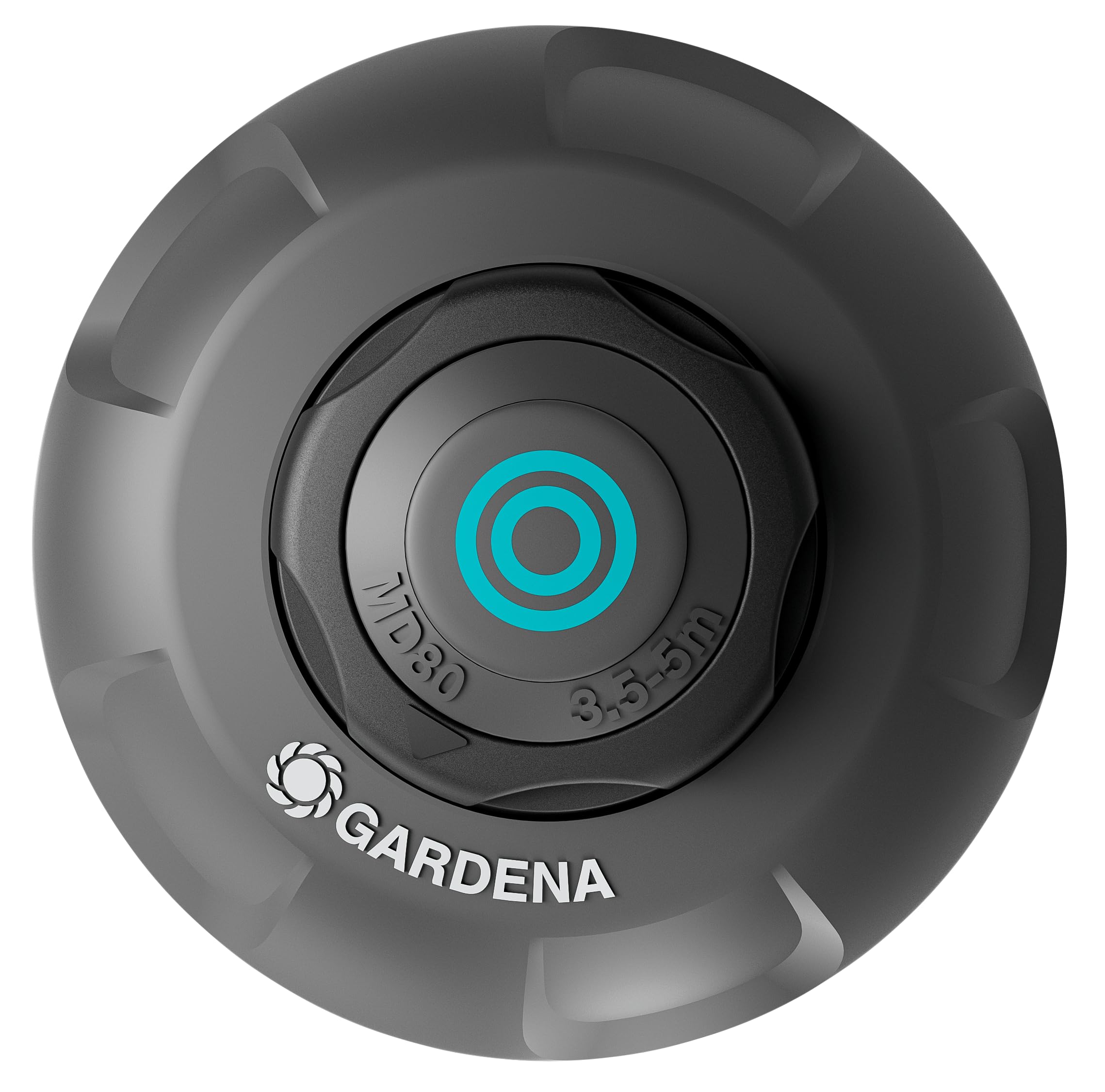 Gardena Yağmurlama sistemi MD80: 80 m²'ye kadar orta büyüklükteki çim alanlar için Pop-up sulama sistemi, 3,5 – 5 m menzil, döner başlık, 1/2 inç iç dişli (8232-20)