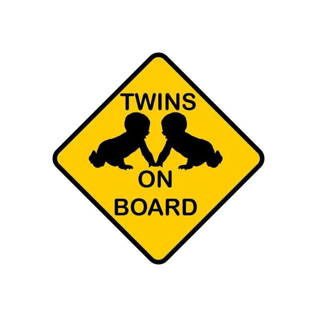 TSC Arabada İkiz Bebek Var Twins on board araba sticker 18cm