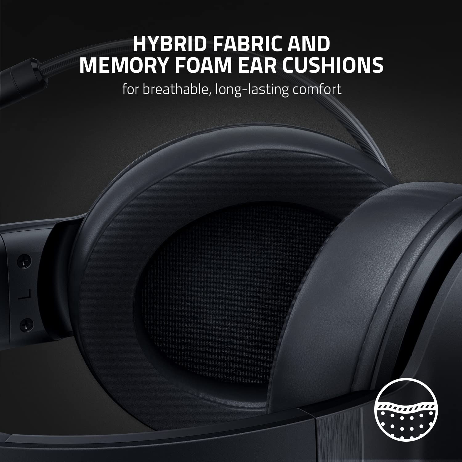 Razer Kraken V3 X USB - Kablolu USB Oyun Kulaklığı (285 g'da ultra hafif, TriForce 40 mm sürücüler, HyperClear Kardioid Mikrofon, 7.1 surround ses, Chroma RGB) Siyah