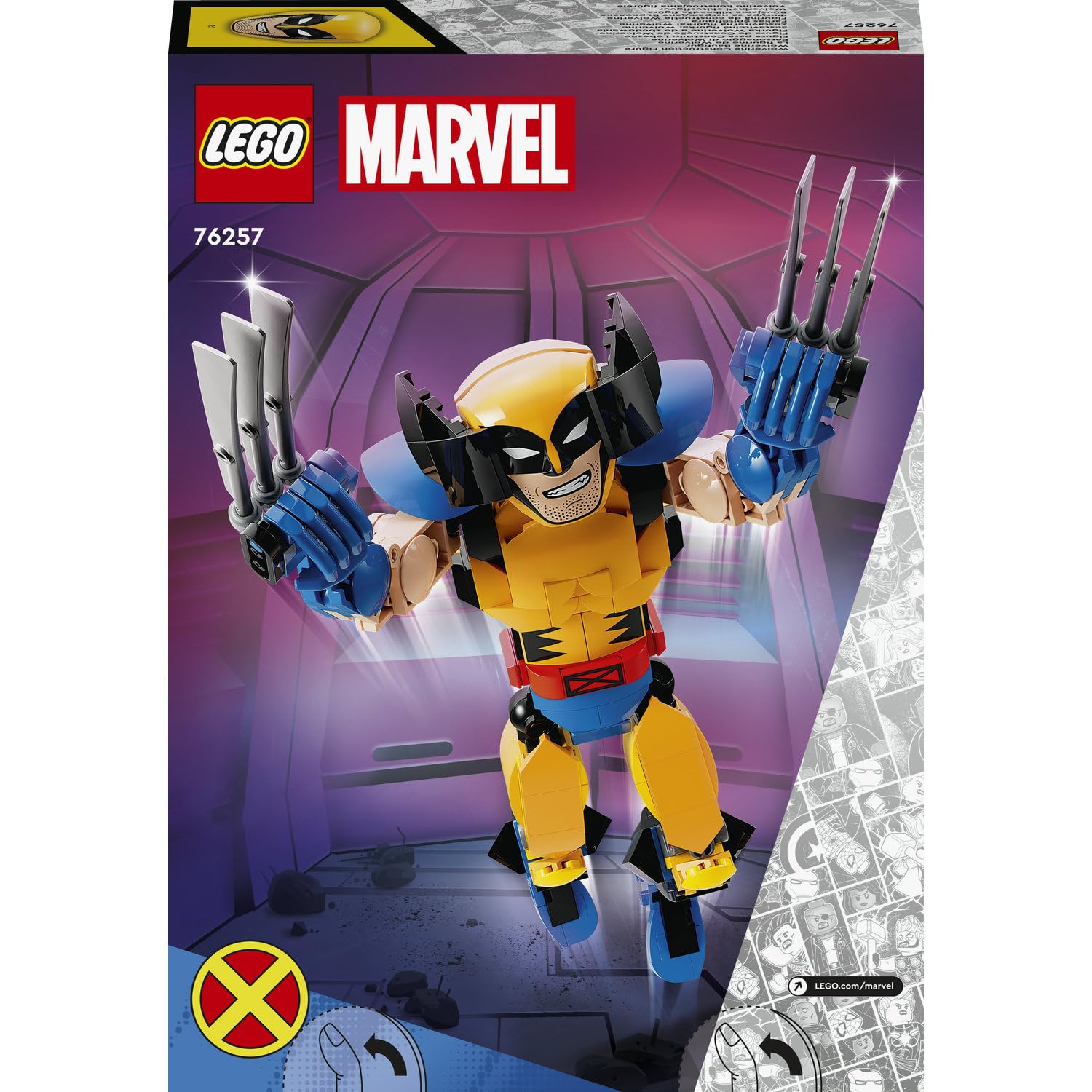 LEGO Marvel Wolverine Yapım Figürü 76257 – 8 Yaş ve Üzeri Kız ve Erkek Çocuklar için Süper Kahraman Hediyesi Fikri, 3 Uzayan Pençe Gibi Orijinal Detaylar İçeren Yaratıcı Oyuncak Yapım Seti (327 Parça)